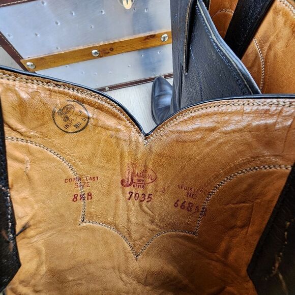 Justin Cowboy Western Leather Boots size 8.5 - Picture 10 of 11